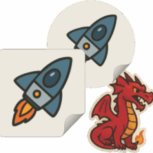 Round, Square, and Custom Shaped Stickers